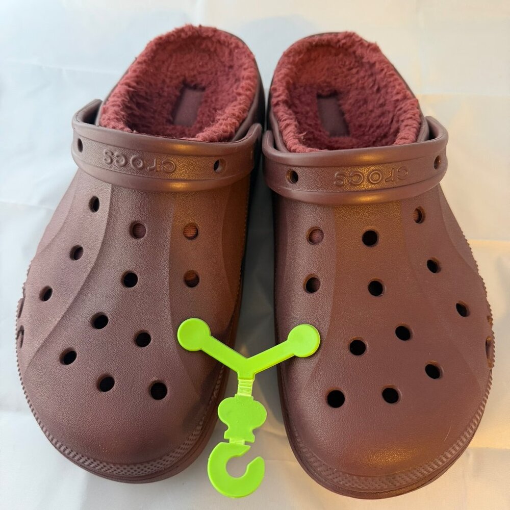 Crocs Unisex Maroon Cozy Soft Classic Fleece Lined Clogs Size Women 11 New - Picture 2 of 5